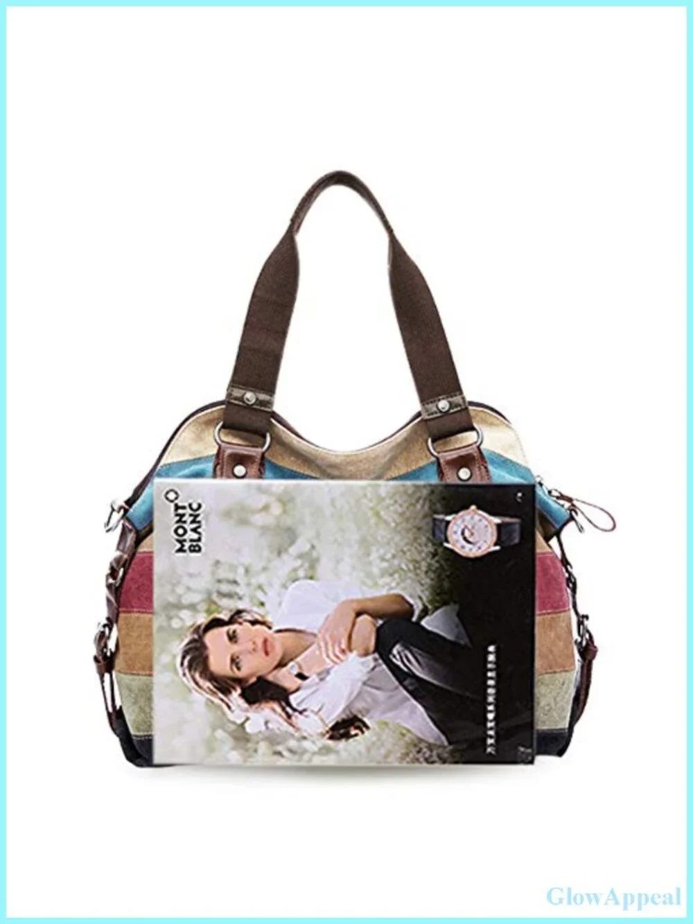 Canvas Handbag Cross Body Shoulder Bag Tote with Pockets